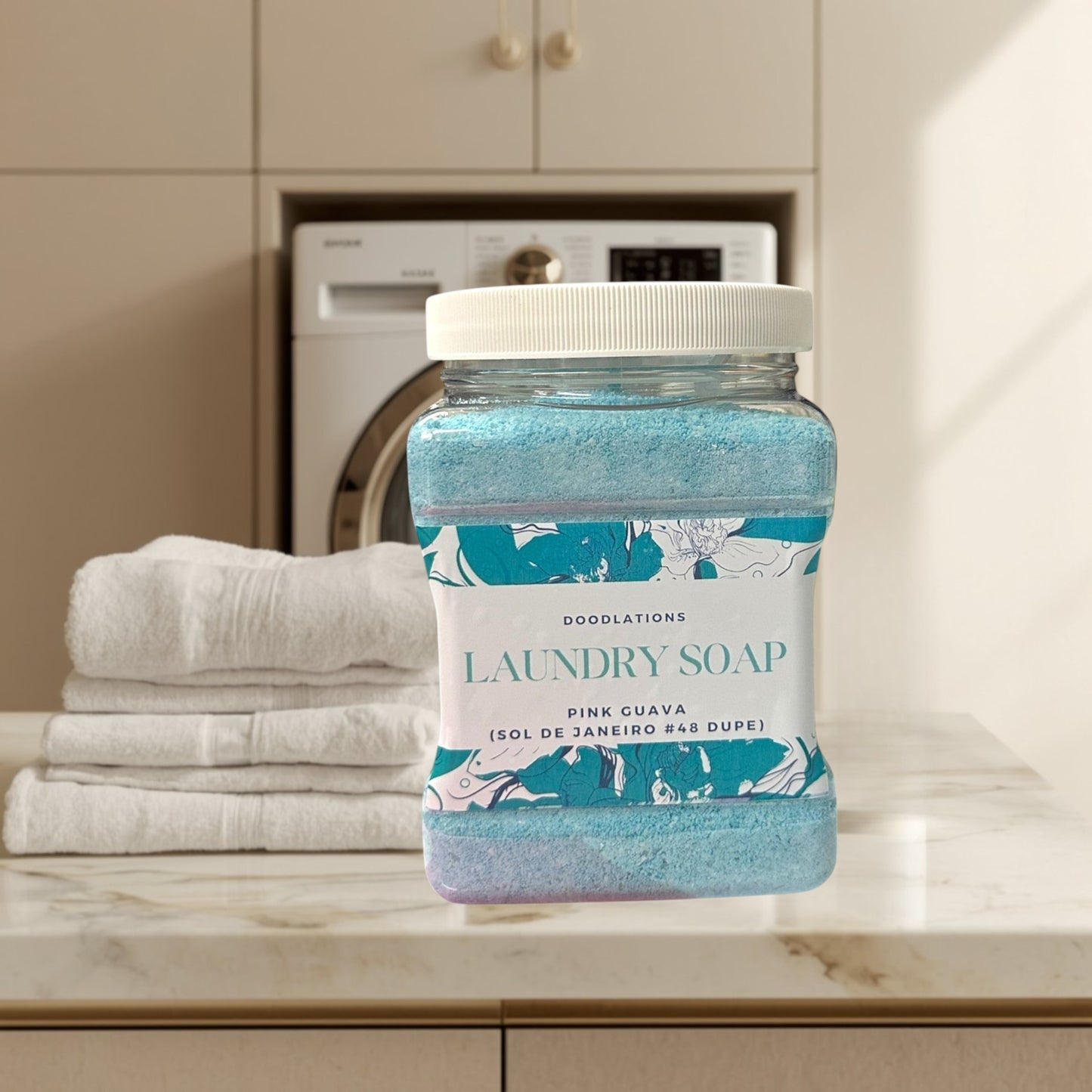 Doodlations Luxury Laundry Soap in Pink Guava scent.