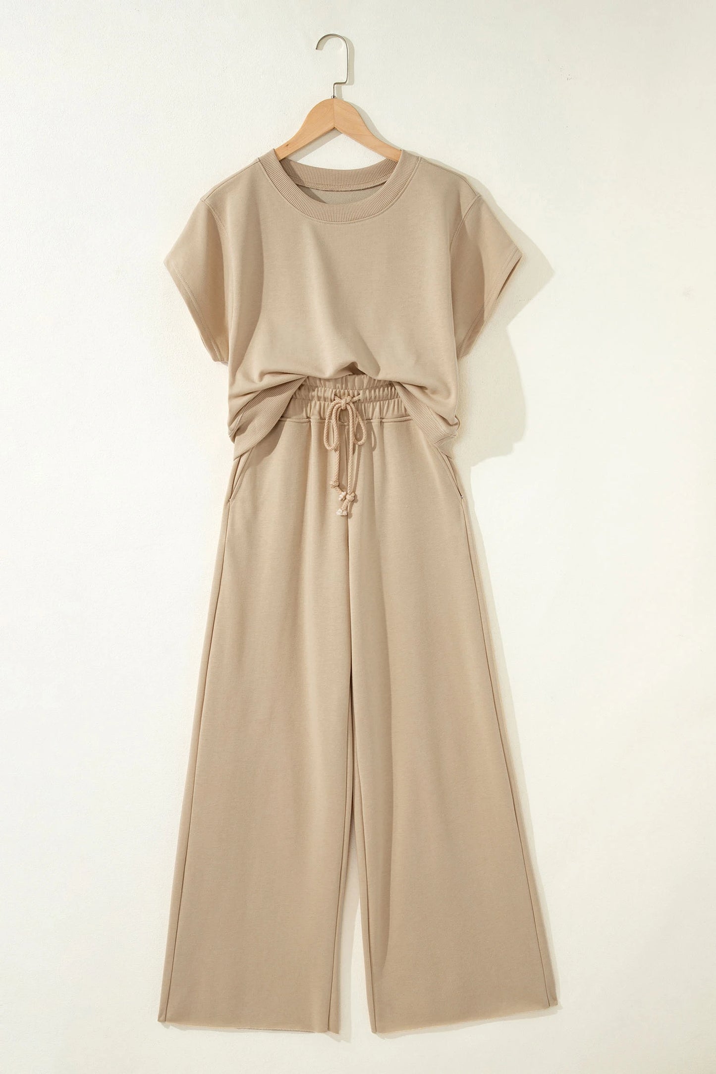 Khaki Short Sleeve and Pant 2pcs Outfit