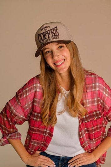 Running On Coffee And Good Vibes Trucker Hat