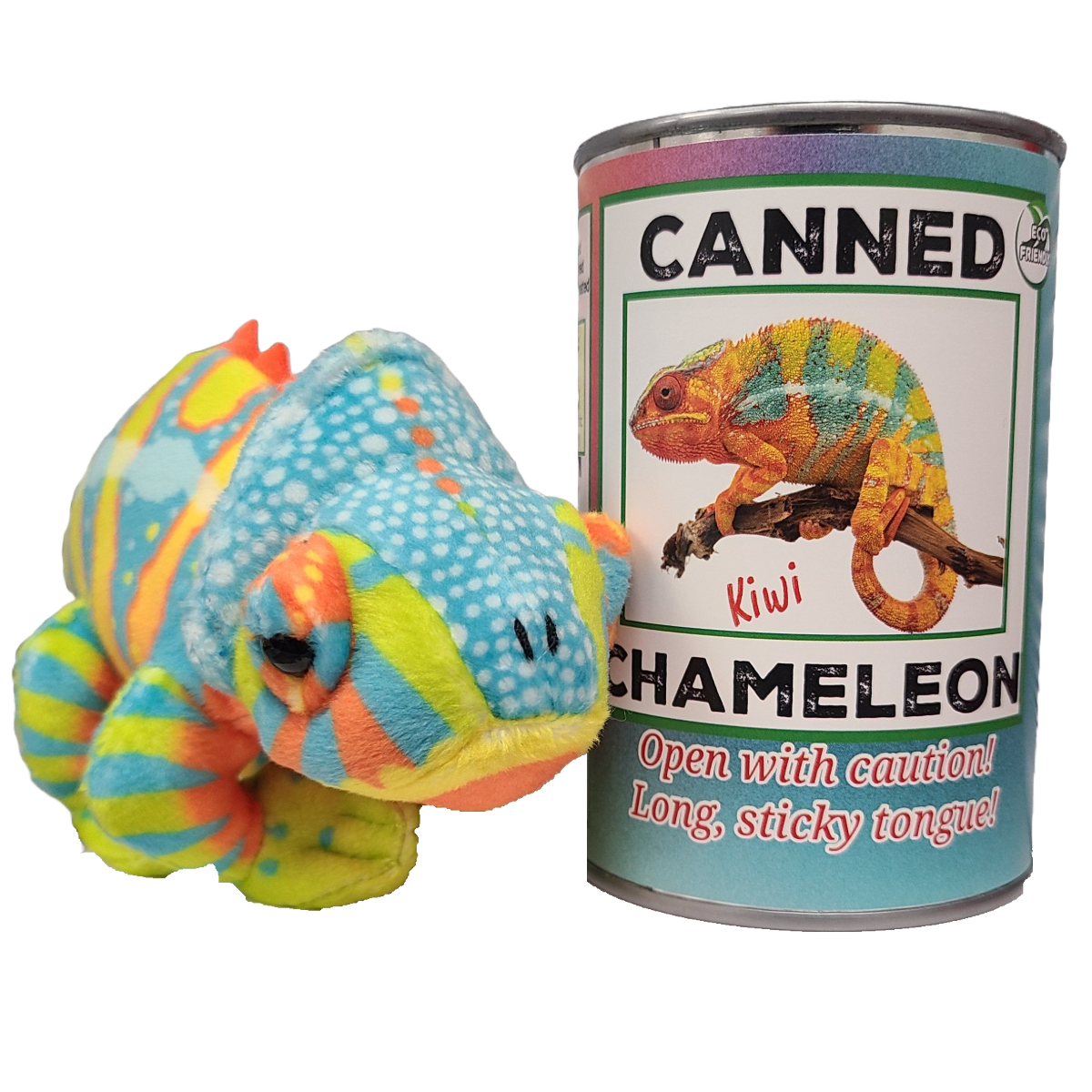Kiwi the Canned Chameleon Stuffed Animal Plush w/Funny Jokes