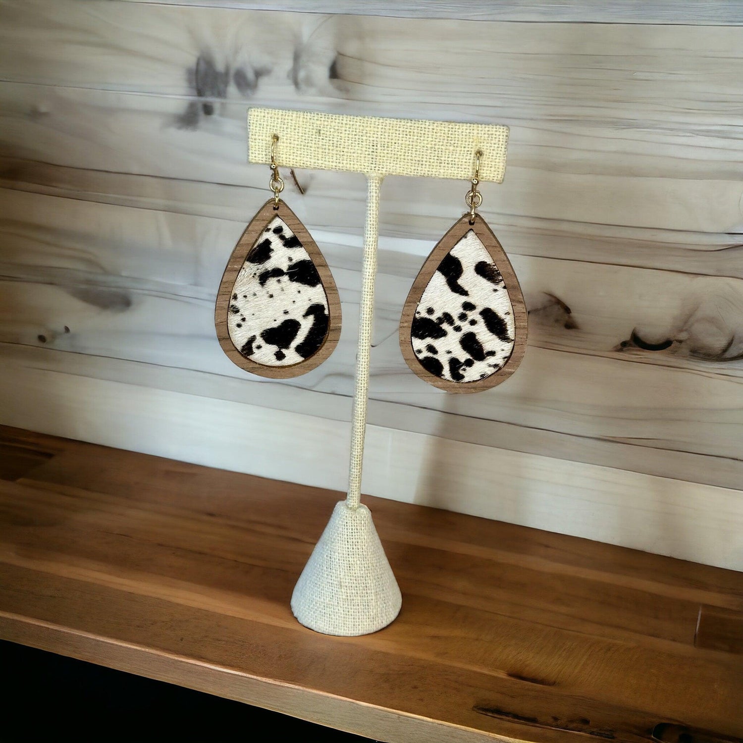 Genuine Leather Cowhide Earrings - Doodlations Coffee Bar & Boutique
