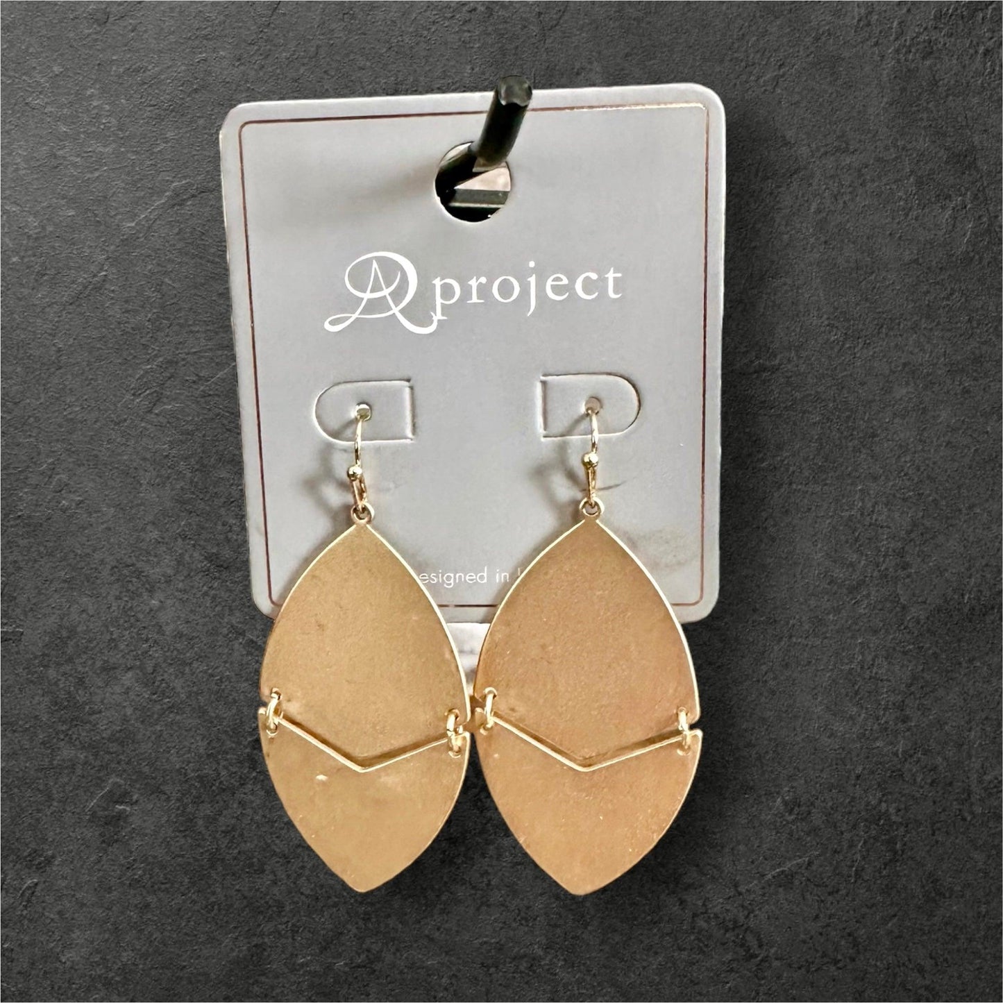 Gold Tone Hinged Teardrop Earrings - Doodlations Coffee Bar & Boutique