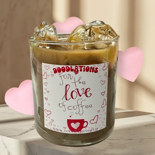 Iced Hazelnut Valentine's Day Coffee Candle - Doodlations Coffee Bar & Boutique
