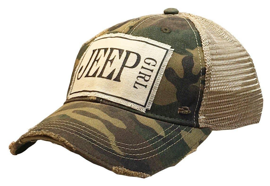 Jeep Girl Distressed Trucker Cap - Doodlations Coffee Bar & Boutique
