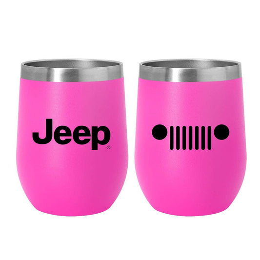 Jeep Insulated Wine Tumbler - Bright Pink Matte - Doodlations Coffee Bar & Boutique
