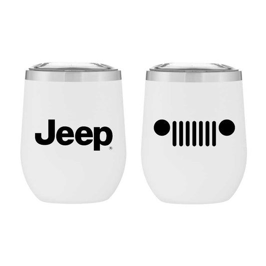 Jeep Insulated Wine Tumbler - White Matte - Doodlations Coffee Bar & Boutique