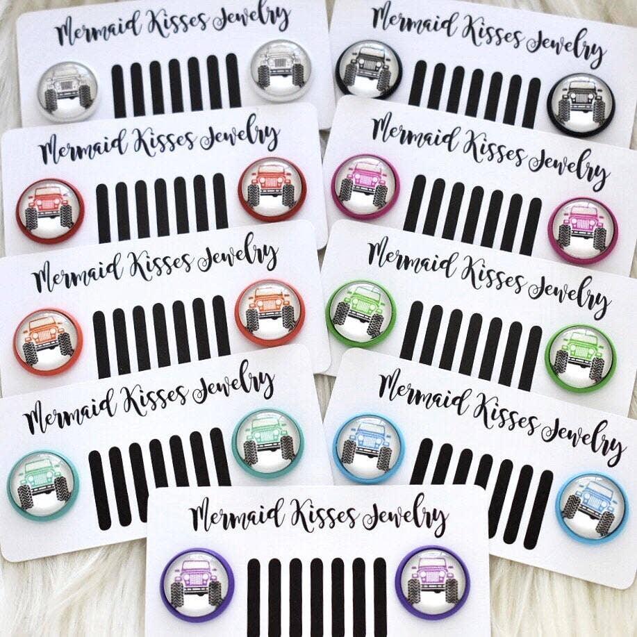 Jeep Photo Stud Earrings - Doodlations Coffee Bar & Boutique