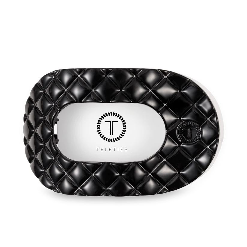 Flat Round Hair Clip | Jet Black Quilted - Sizes Available