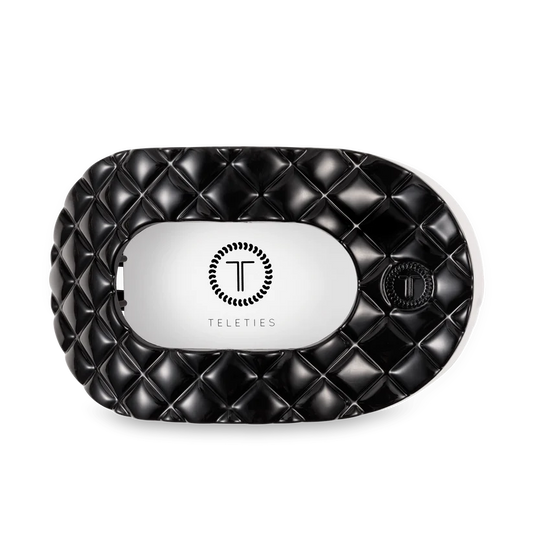 Flat Round Hair Clip | Jet Black Quilted - Sizes Available
