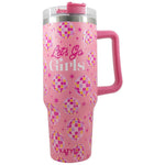 Let's Go Girls Tumbler Cup with Straw and Handle - Doodlations Coffee Bar & Boutique