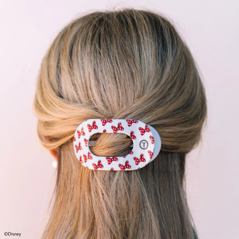 Minnie Mouse Loves Her Bows! Flat Round Hair Clip