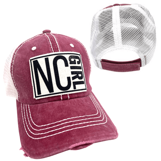 NORTH CAROLINA GIRL PONYTAIL AND UNISEX HATS - Doodlations Coffee Bar & Boutique