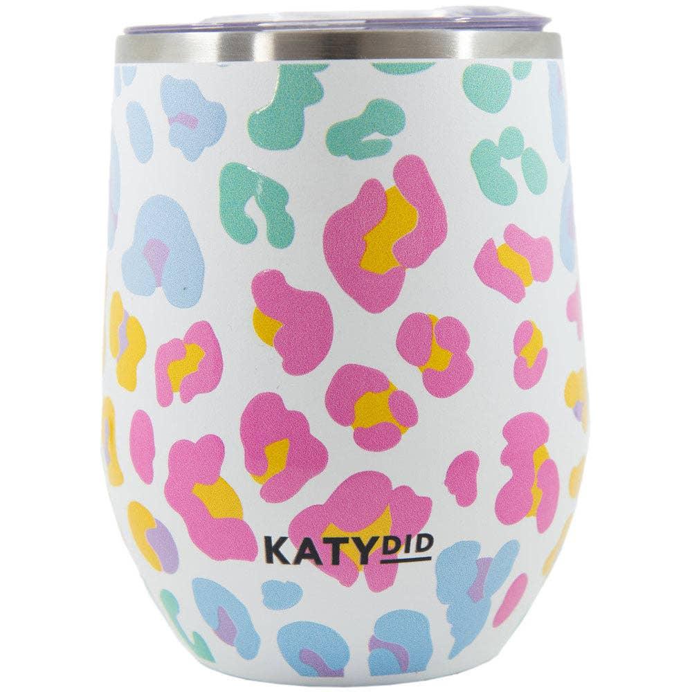 Pastel Leopard Stainless Steel WINE TUMBLER - Doodlations Coffee Bar & Boutique