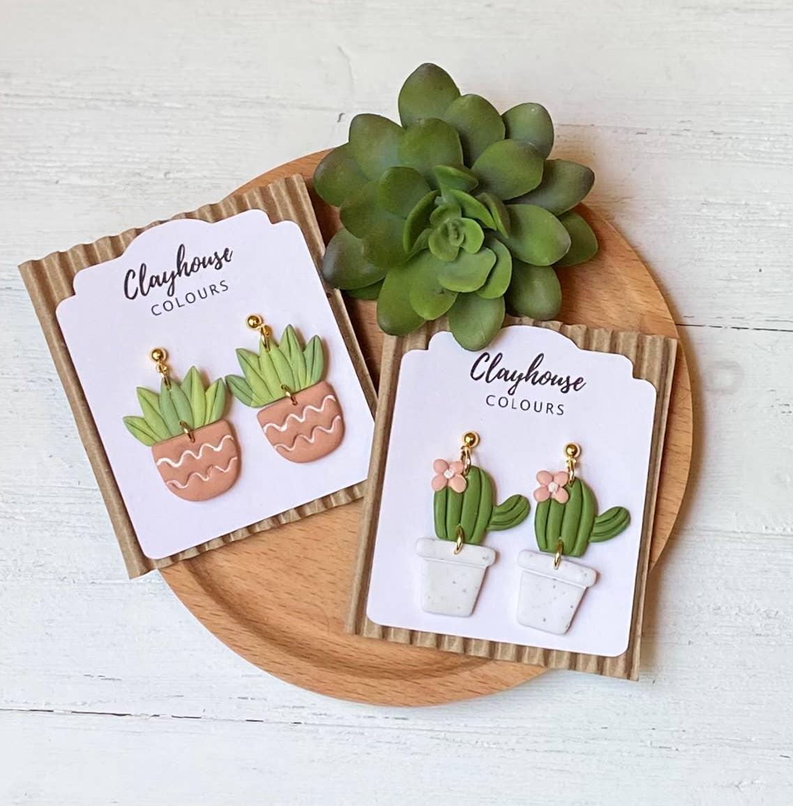 Pots ‘n Plants Clay Earrings - Doodlations Coffee Bar & Boutique