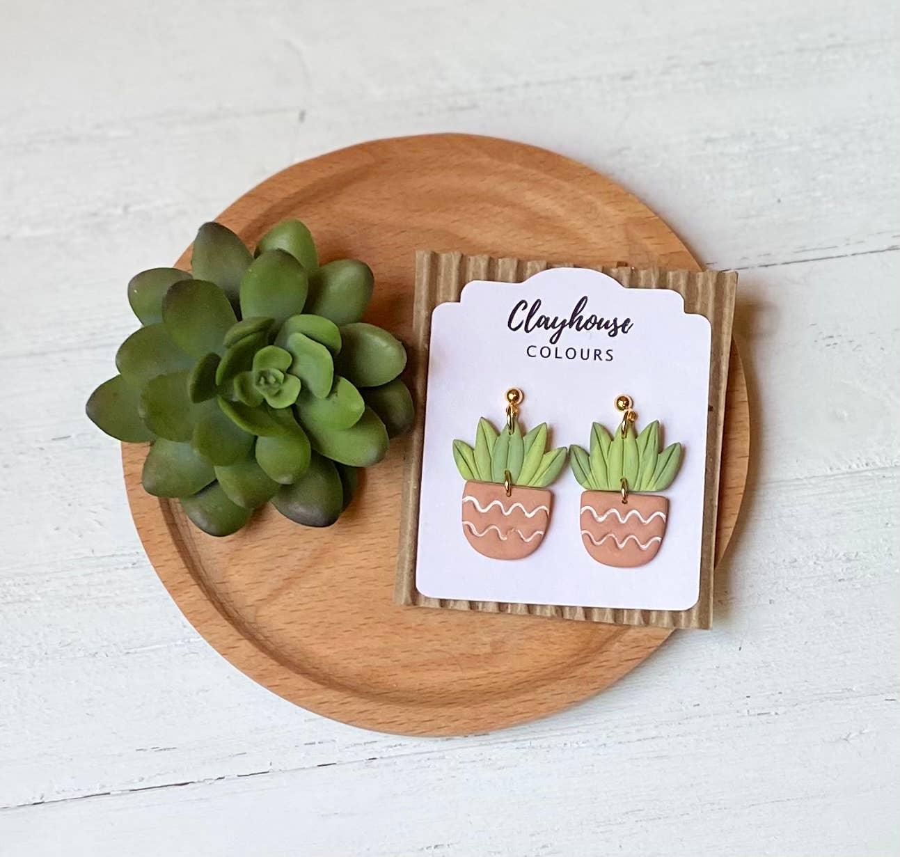 Pots ‘n Plants Clay Earrings - Doodlations Coffee Bar & Boutique