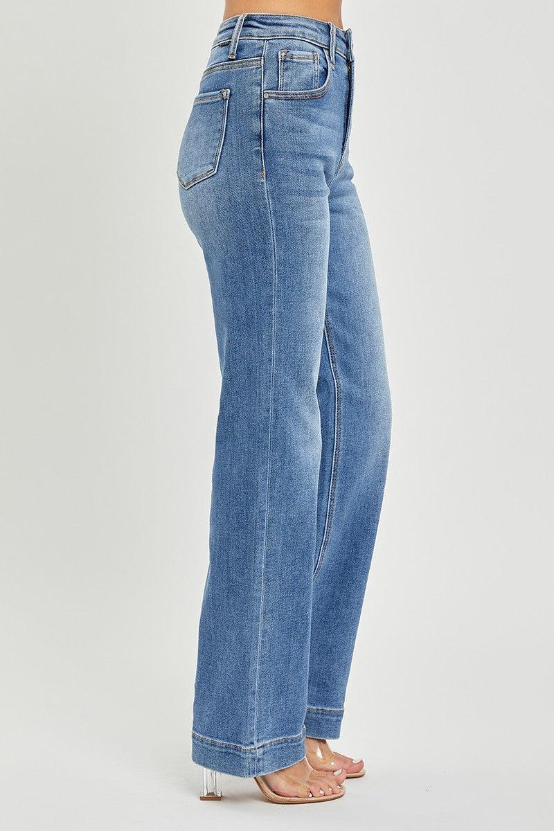 Risen High Rise Straight Jeans - Doodlations Coffee Bar & Boutique