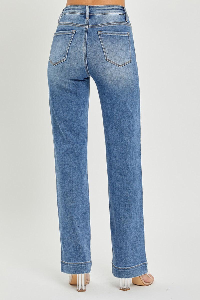 Risen High Rise Straight Jeans - Doodlations Coffee Bar & Boutique