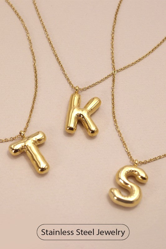 18K Stainless Steel Tarnish Free Initial Necklace