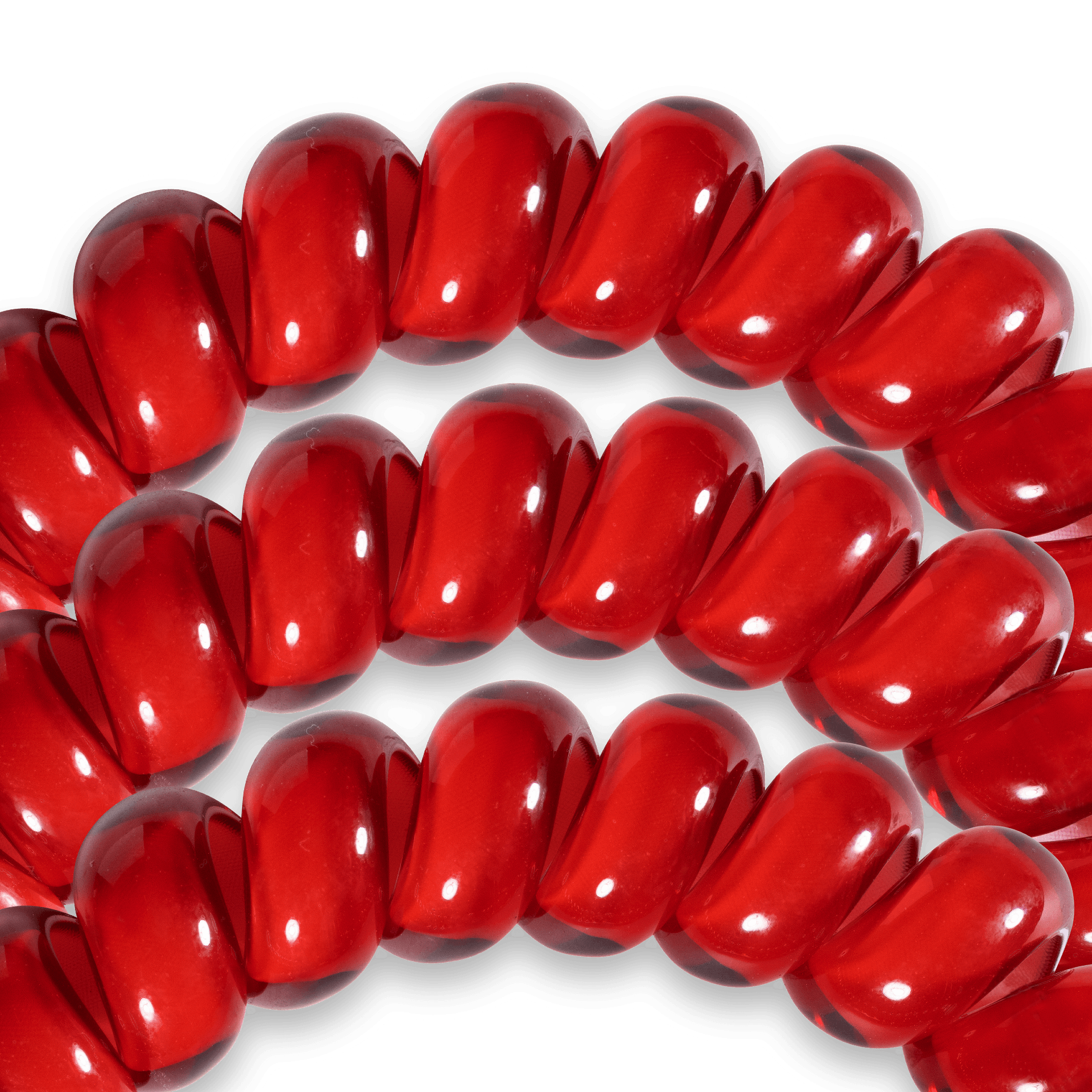 Scarlet Red - Small Spiral Hair Coils, Hair Ties, 3-pack - Doodlations Coffee Bar & Boutique