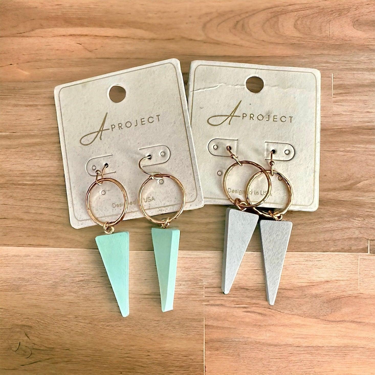 Triangle Drop Earrings - Doodlations Coffee Bar & Boutique