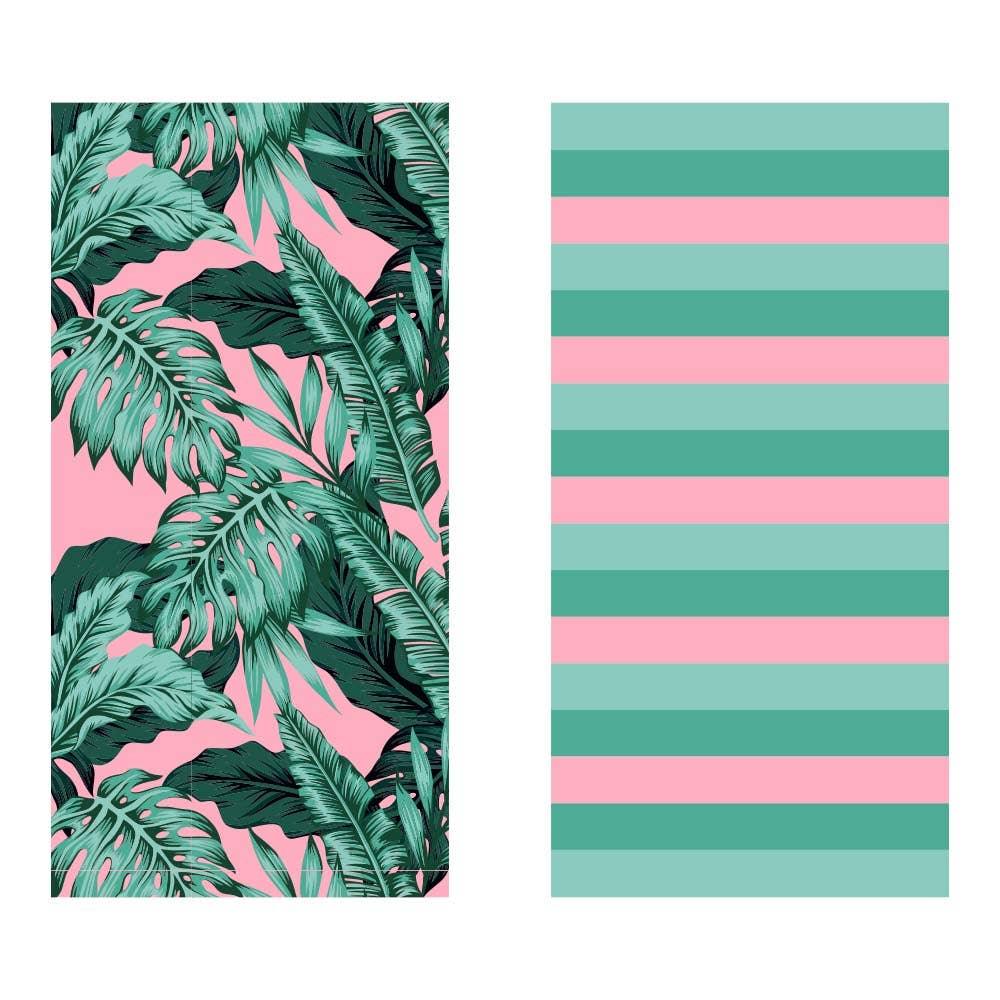 Tropical Leaves Quick Dry Beach Towel - Doodlations Coffee Bar & Boutique