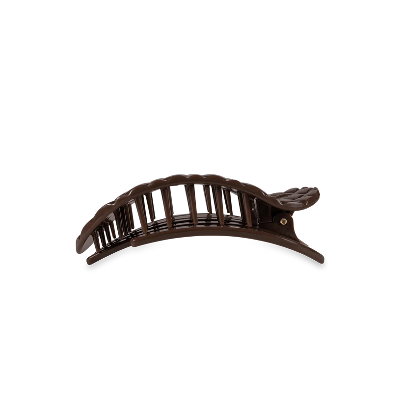 Flat Round Truly Taupe Quilted Hair Clip - Medium