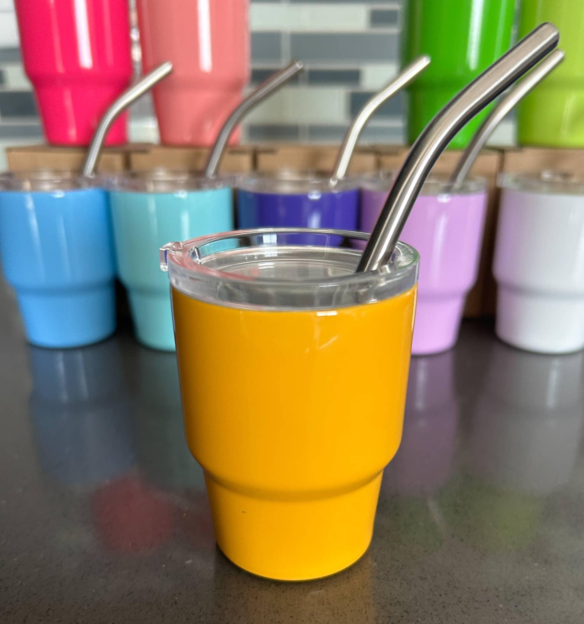 Tumbler Shot Glass with Metal Straw and Lid - Doodlations Coffee Bar & Boutique