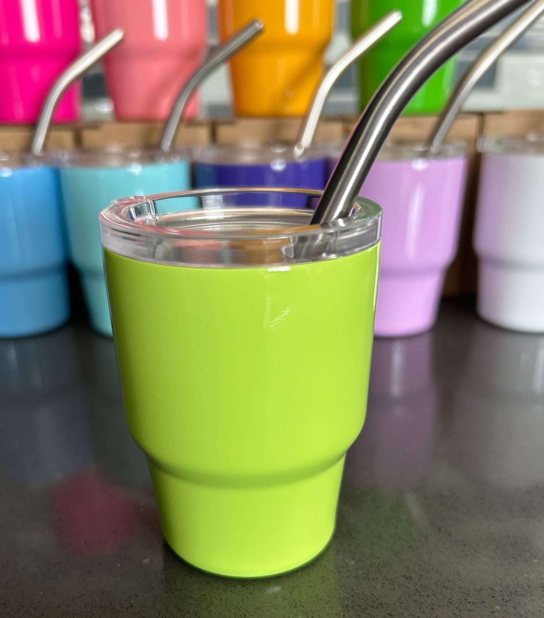 Tumbler Shot Glass with Metal Straw and Lid - Doodlations Coffee Bar & Boutique