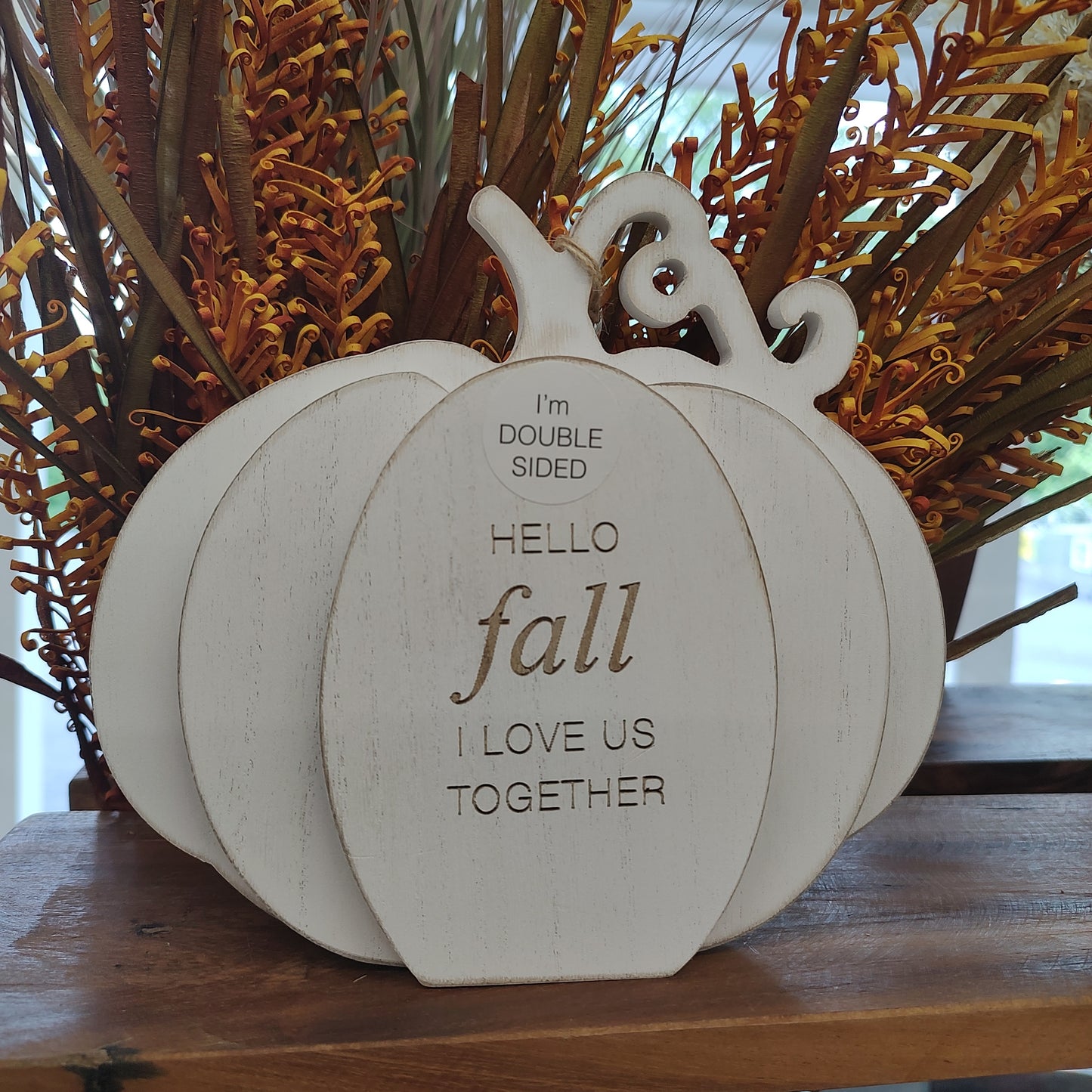 Hello Fall Wooden Pumpkin Cutout