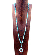 Blue Turquoise Pendent Necklace - Doodlations Coffee Bar & Boutique