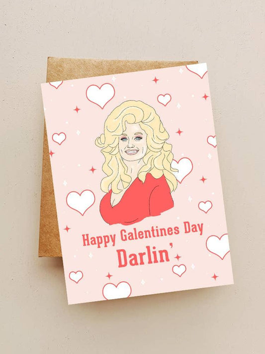 Dolly Happy Galentines Day Darlin' Card - Doodlations Coffee Bar & Boutique