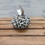 Fabric Leopard Print Halloween Pumpkin - Doodlations Coffee Bar & Boutique