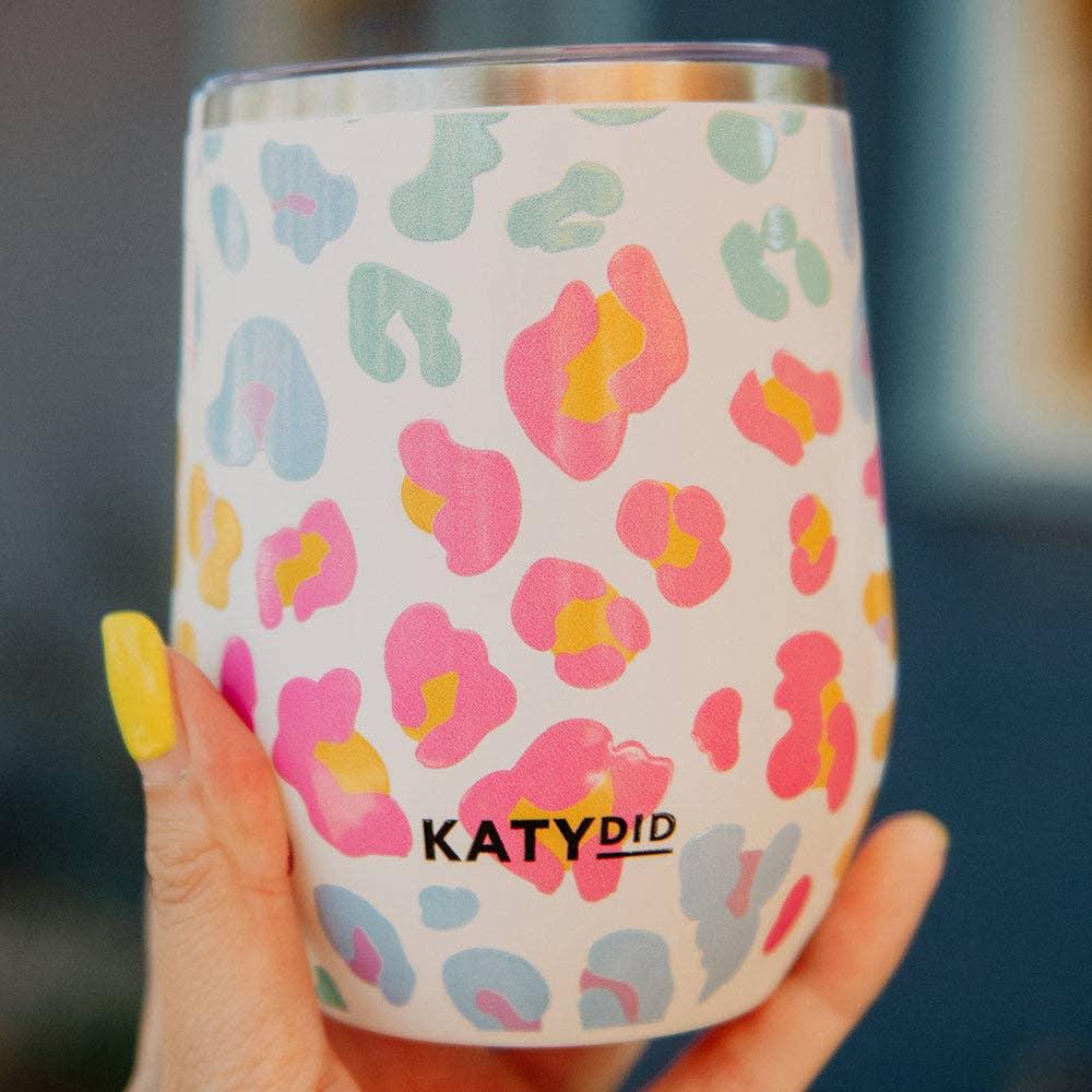 Pastel Leopard Stainless Steel WINE TUMBLER - Doodlations Coffee Bar & Boutique