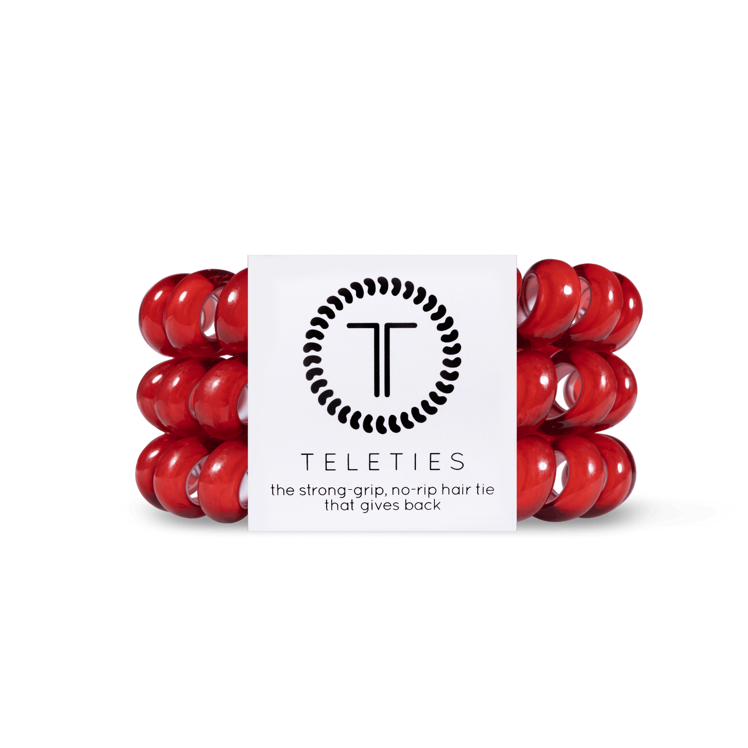 Scarlet Red - Large Spiral Hair Coils, Hair Ties, 3-pack - Doodlations Coffee Bar & Boutique