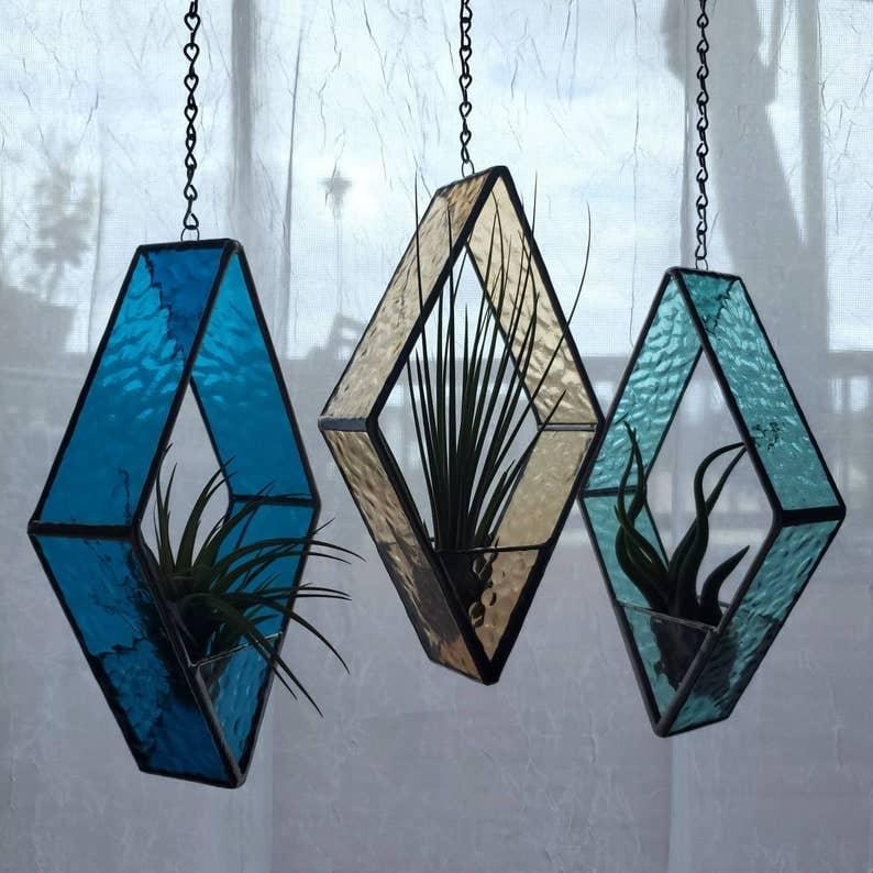 Stained Glass Air Plant Hanger Beach - Doodlations Coffee Bar & Boutique